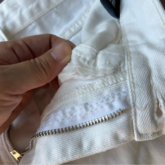 Nasty Gal White Frayed Hem High Rise Mom Jeans - Picture 12 of 14